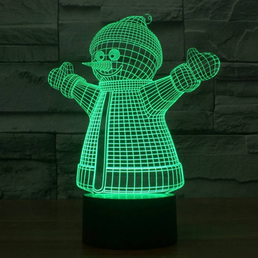 7 Color Discoloration Creative Visual Stereo Lamp Desk Lamp Night Light, 2923 Snowman Style