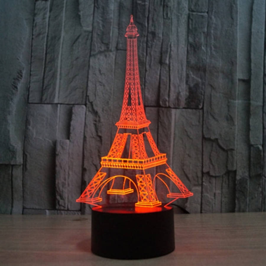 7 Color Discoloration Creative Visual Stereo Lamp Desk Lamp Night Light, Eiffel Tower Style