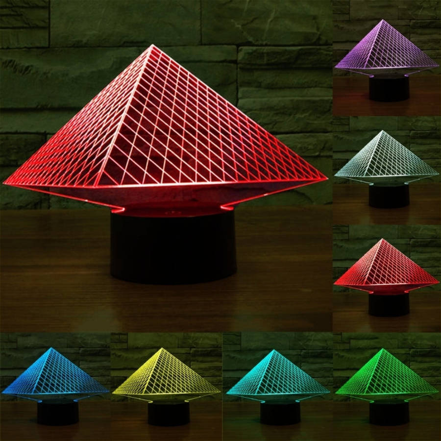 7 Colour Discoloration Creative Visual Stereo Lamp Desk Lamp Night Light, Pyramid Style