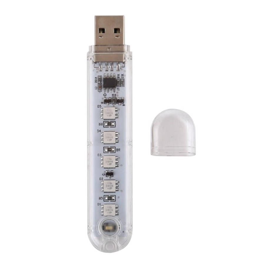 5V Colorful 5LEDs USB LED Light Portable Small Night Light with Switch