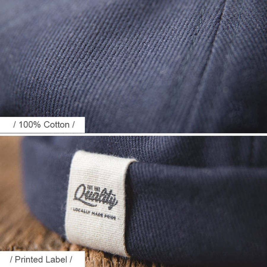 Solid Color Retro Classic Sailor Hat Beanie Cuffed Melon Cap, Solid Color