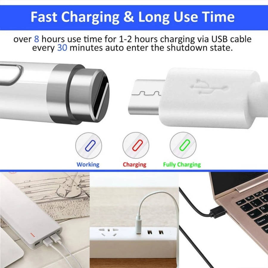 Pencil Universal Rechargeable Active Capacitive Stylus Pen with Magnetic Cap, Pencil White, Penci...