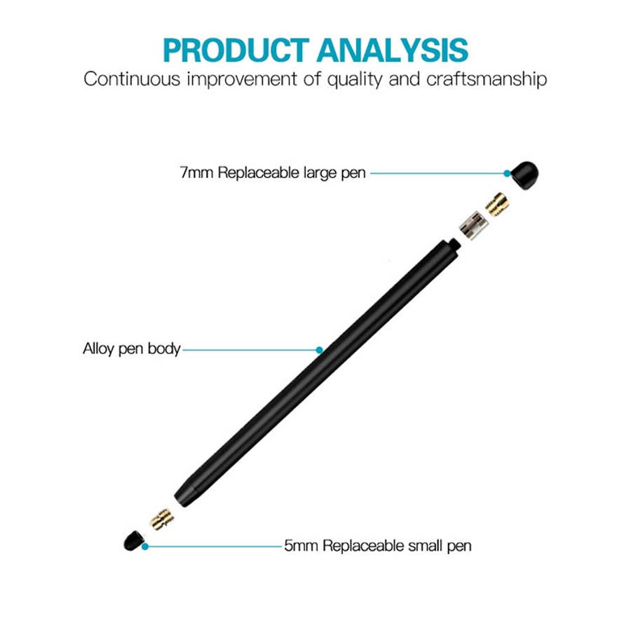Universal Two-end Rubber Nibs Capacitive Stylus Pen with Magnetic Cap