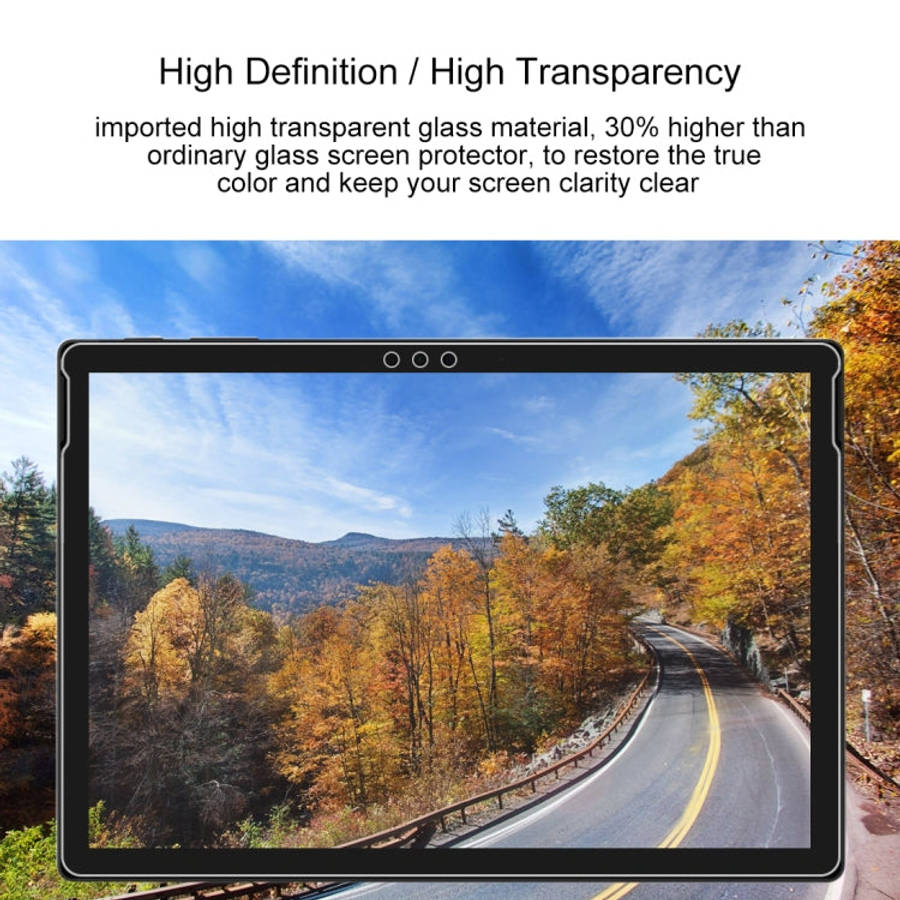 0.4mm 9H Surface Hardness Full Screen Tempered Glass Film for Microsoft Surface Pro 6 12.3 inch, ...