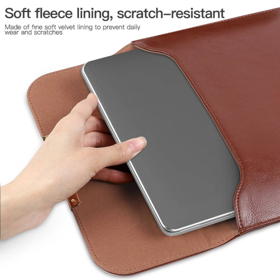 13.3 inch Laptop 2 in 1 PU Leather Sleeve Liner Bag with Mouse Storage Bag