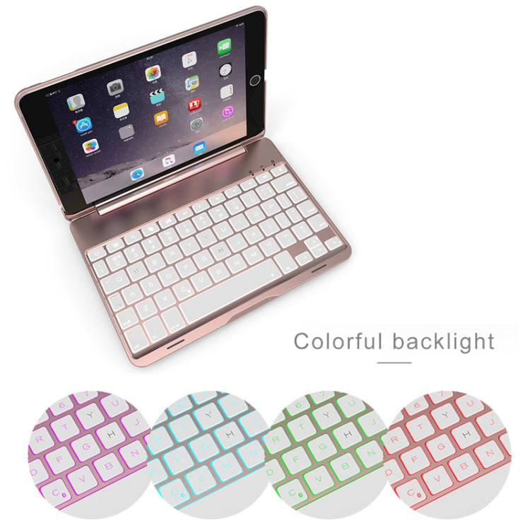 F8SM+ Laptop Version Colorful Backlit Aluminum Alloy Bluetooth Keyboard Tablet Case For iPad mini...