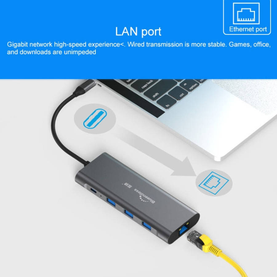Blueendless 9 In 1 Multi-function Type-C / USB-C HUB Expansion Dock, 9 In 1