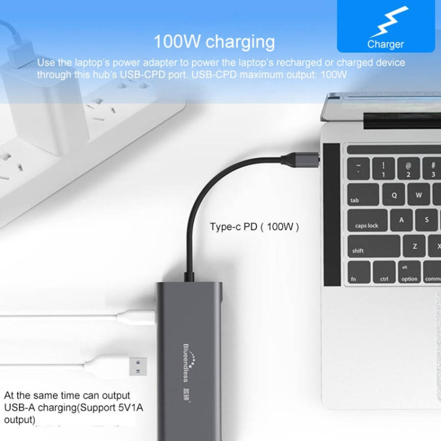Blueendless 9 In 1 Multi-function Type-C / USB-C HUB Expansion Dock, 9 In 1