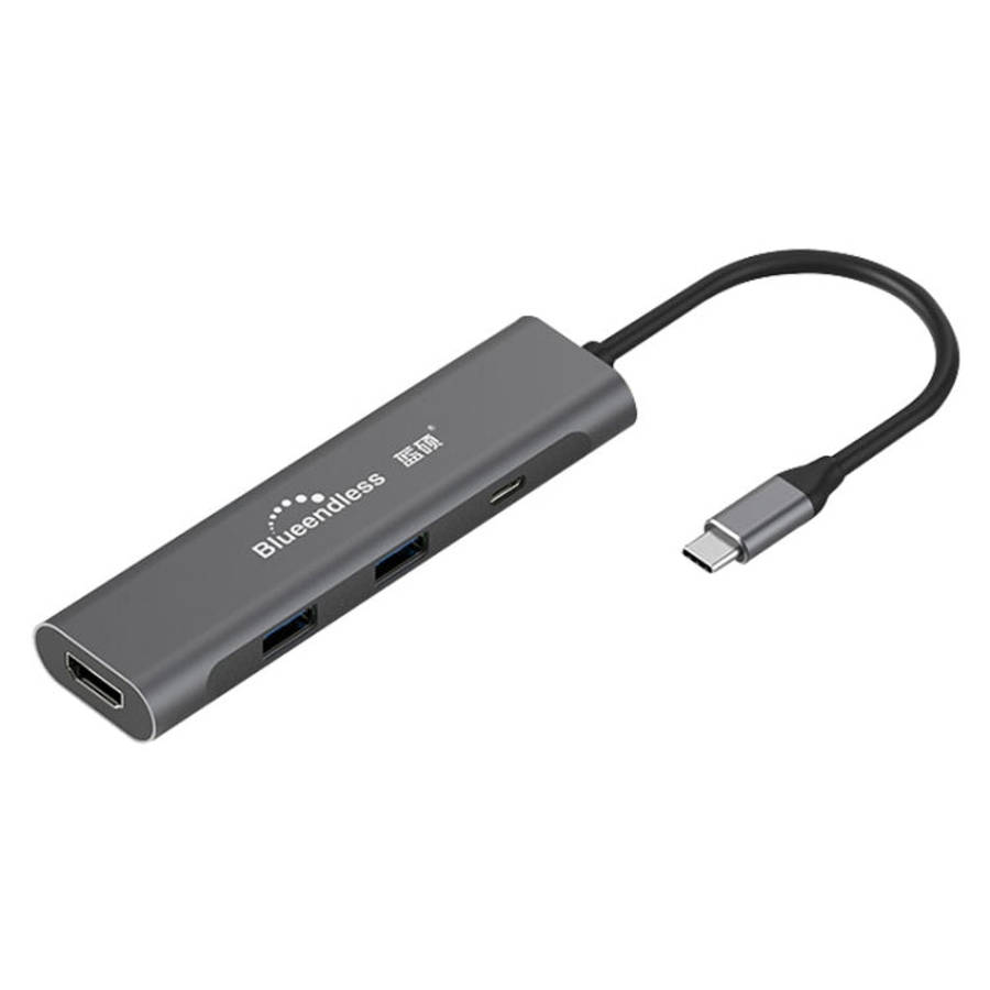 Blueendless 4 In 1 Multi-function Type-C / USB-C to HDMI + PD + Dual USB 3.0 HUB Expansion Dock, ...