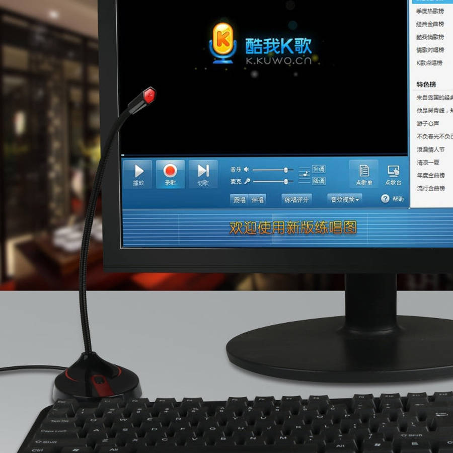 HXSJ F12 360 Degrees Bendable Drive-free USB Computer Microphone, Cable Length: 2.2m