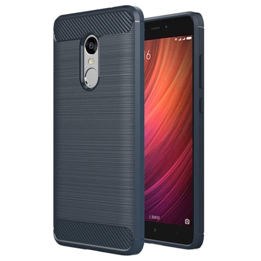 For Xiaomi  Redmi Note 4X Brushed Carbon Fiber Texture Shockproof TPU Protective Case , For Redmi...