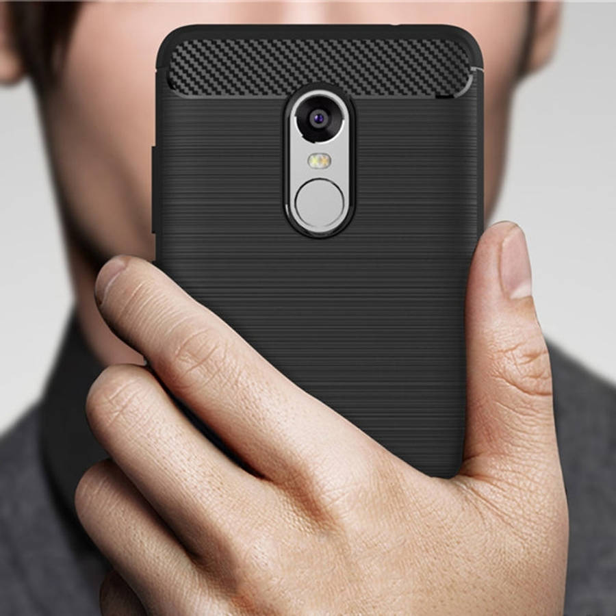 For Xiaomi  Redmi Note 4X Brushed Carbon Fiber Texture Shockproof TPU Protective Case , For Redmi...