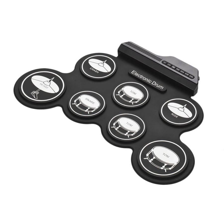 Portable Silicone Hand Roll USB Electronic Drum, Black Icon Version, Electronic Drum Black Icon V...