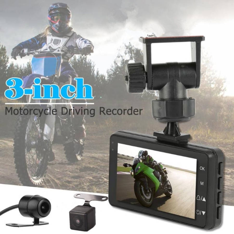 MT-80 3.0 inch 140 Degrees Wide Angle HD Video Motorcycle Dual  Camera DVR, Support TF Card (32GB...
