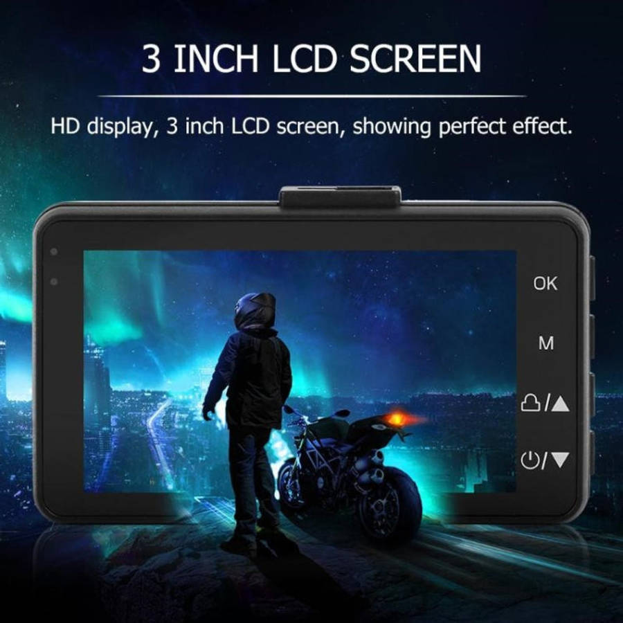 MT-80 3.0 inch 140 Degrees Wide Angle HD Video Motorcycle Dual  Camera DVR, Support TF Card (32GB...