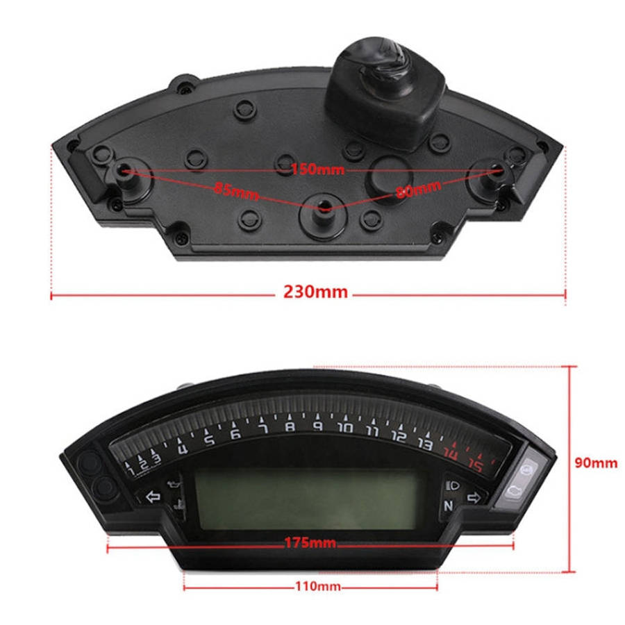 Motorcycle LCD TFT Digital Speedometer 14000RPM 6 Gear Backlight Motorcycle Odometer for 1,2,4 Cy...