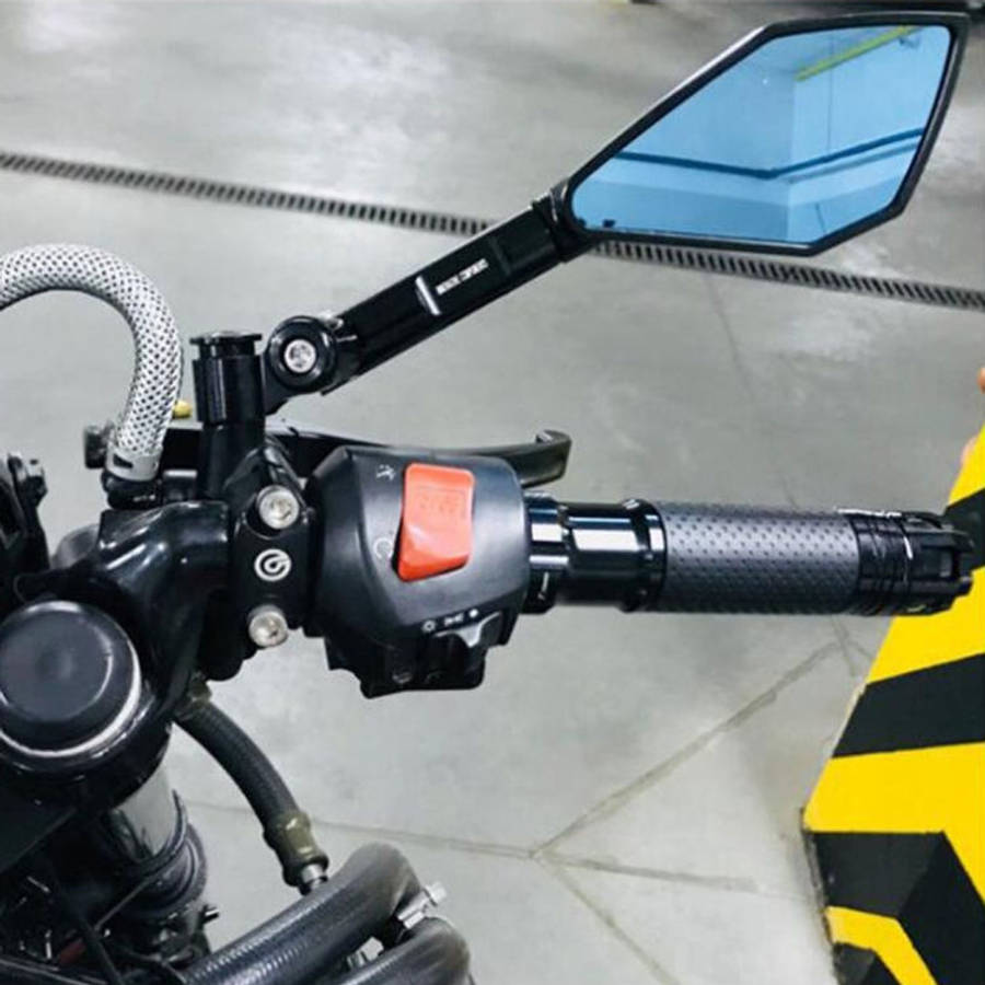 Modified Motorcycle Aluminium Alloy Rhombus Reflective Light Side Rearview Mirror