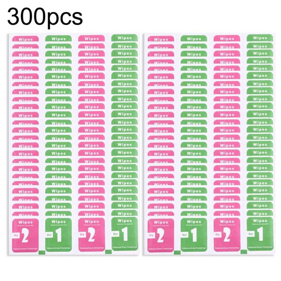 300pcs Dry-Wet Wipes Screen Protectors Accessories Alcohol for Pad Mobile Phone Watch Screen Clea...
