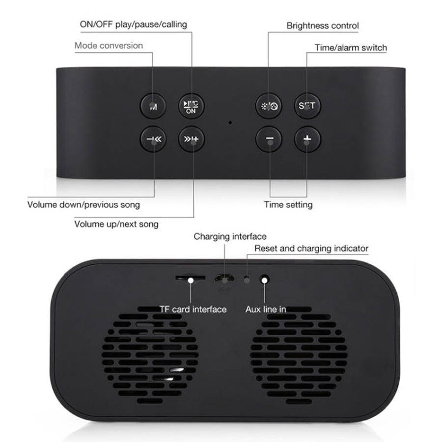 AEC BT501 Bluetooth 5.0 Mini Speaker with LED & Alarm Clock & Clock & Mirror, Support 32G TF Card...