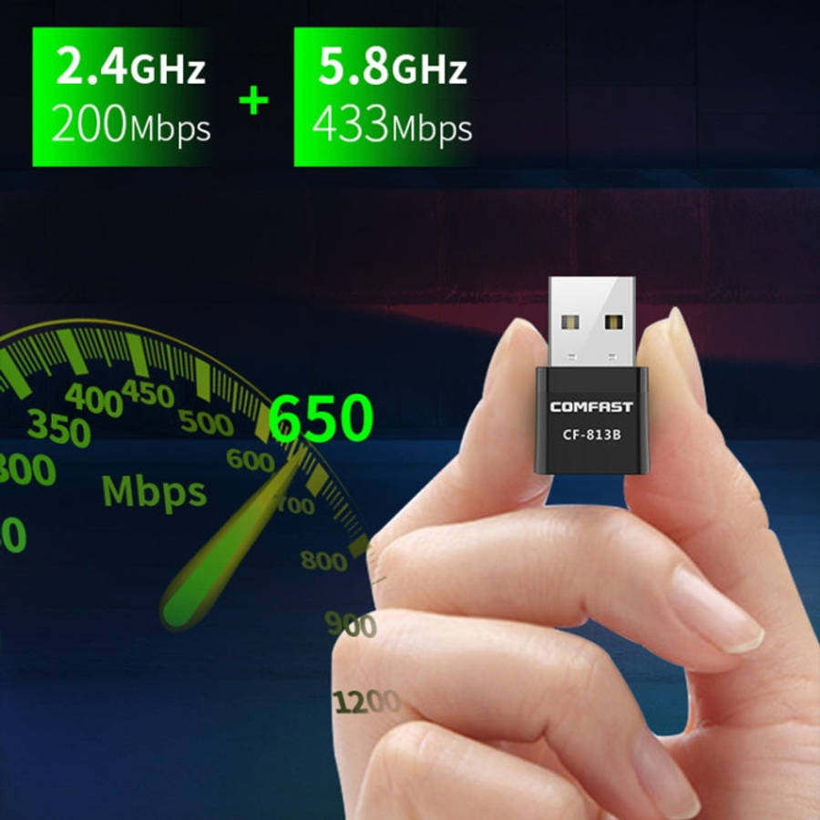 COMFAST CF-813B 650Mbps Dual-band Bluetooth Wifi USB Network Adapter, CF-813B