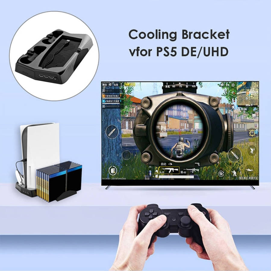KJH P5-010-2 Multi-function Charging Cooling Fan Base with Storage Tray Bracket For PS5 De / UHD,...