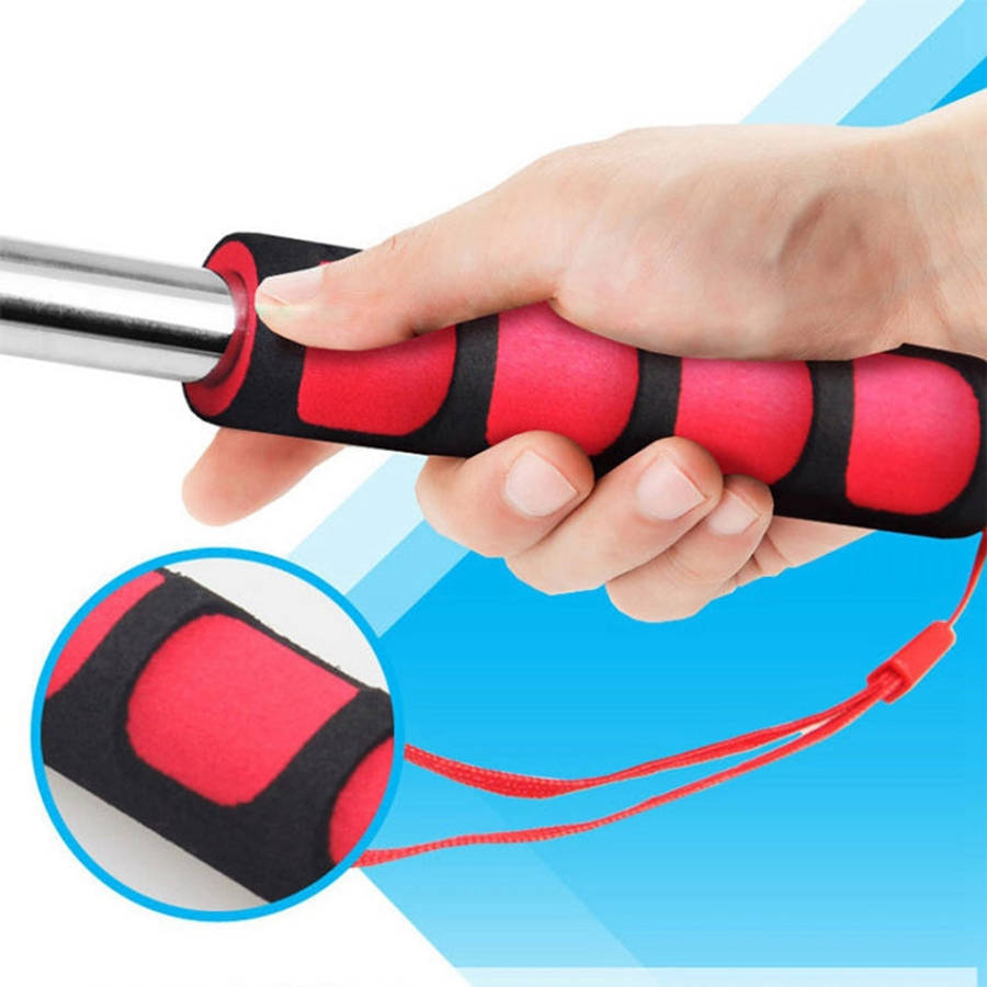 1.2M 6 Knots Telescopic Stainless Steel Rubber Sleeve Teaching Stick Guide Signal Flag, Random Co...