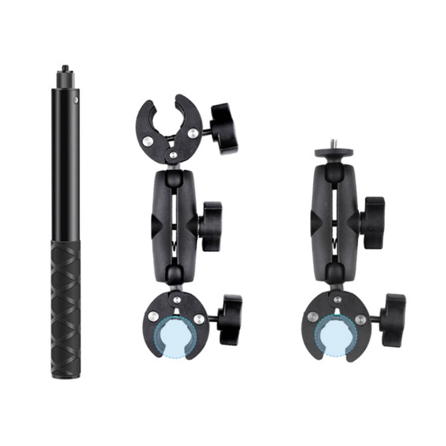 Motorcycle Dual-headsCrab & Single Heads Clamps Handlebar Fixed Mount Selfie Stick, Dual-heads Cr...