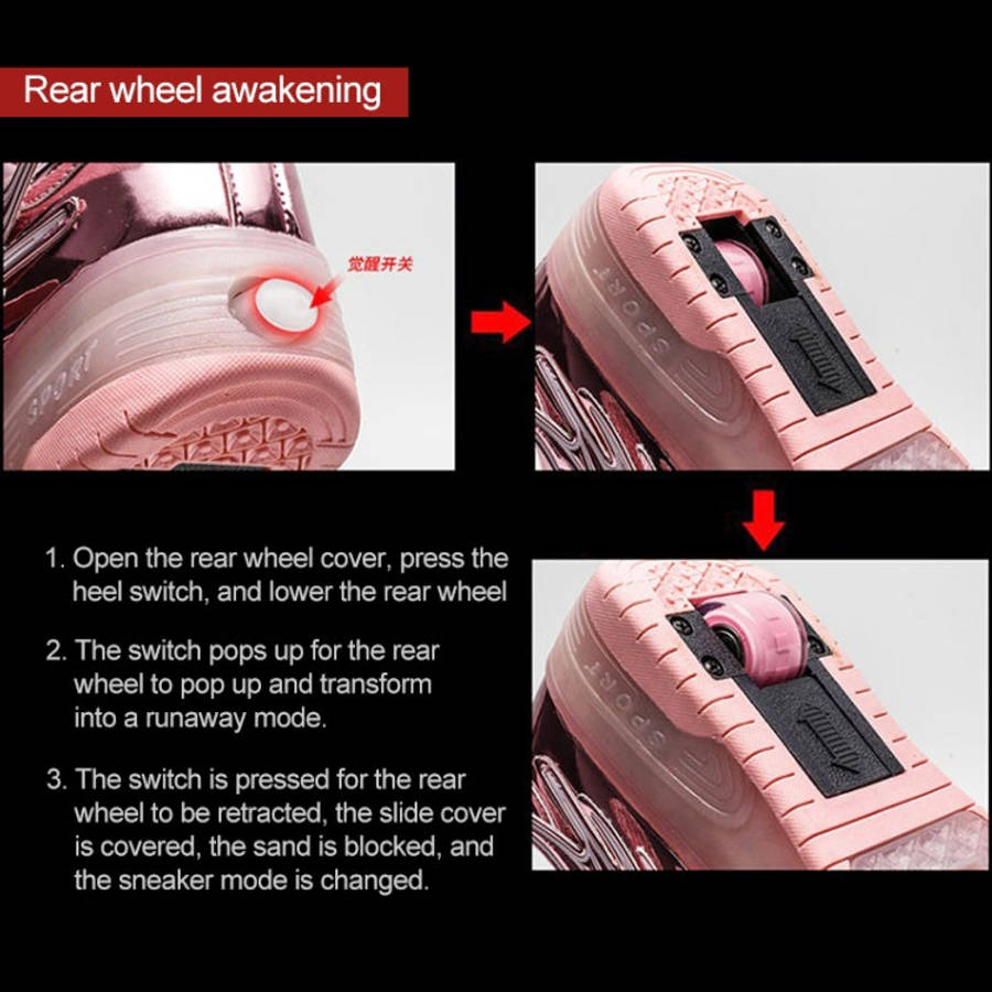 CD03 LED Double Wheel Wing Roller Skating Shoes, Size : 40, Size : 40 (Black), Size : 40 (Pink), ...