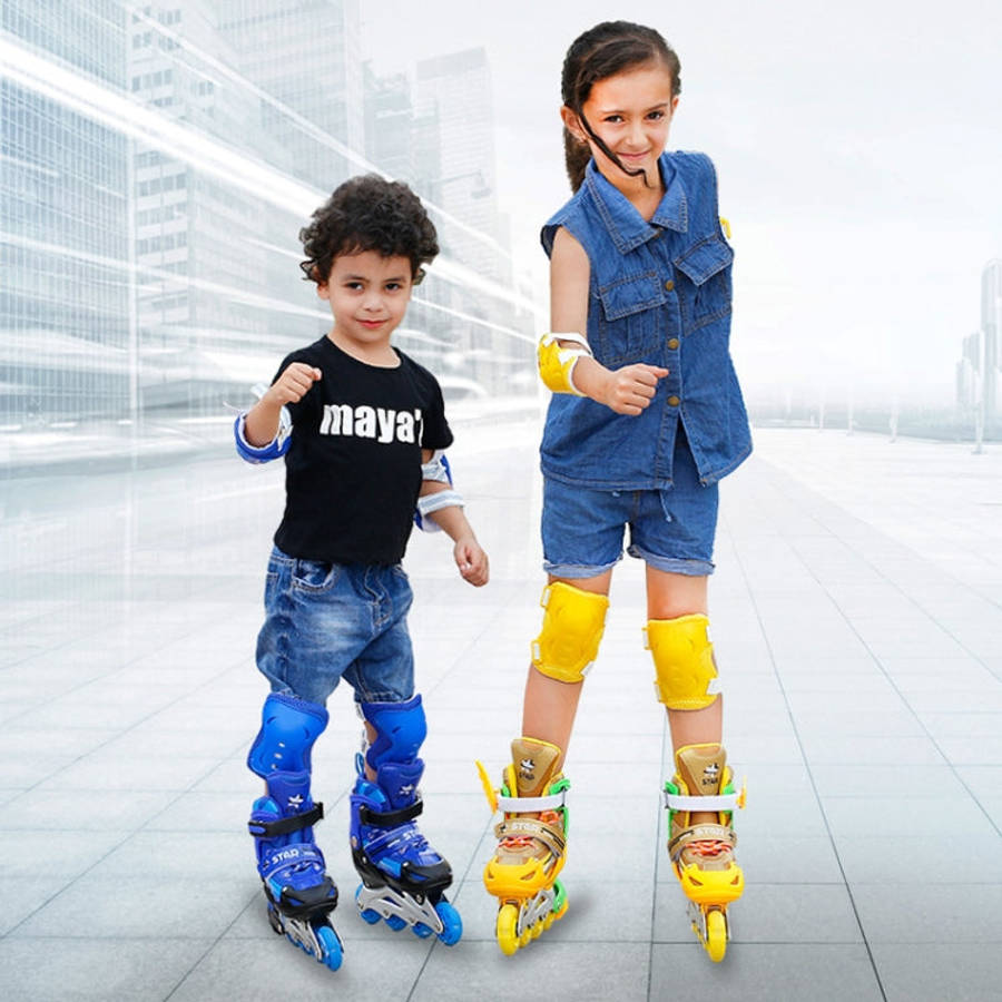 Adjustable Children Full Flash Single Four-wheel Roller Skates Skating Shoes Set, Size : S, Size ...