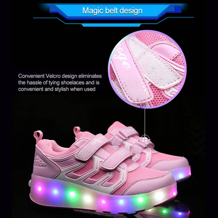 WS01 LED Light Ultra Light Mesh Surface Rechargeable Double Wheel Roller Skating Shoes Sport Shoe...