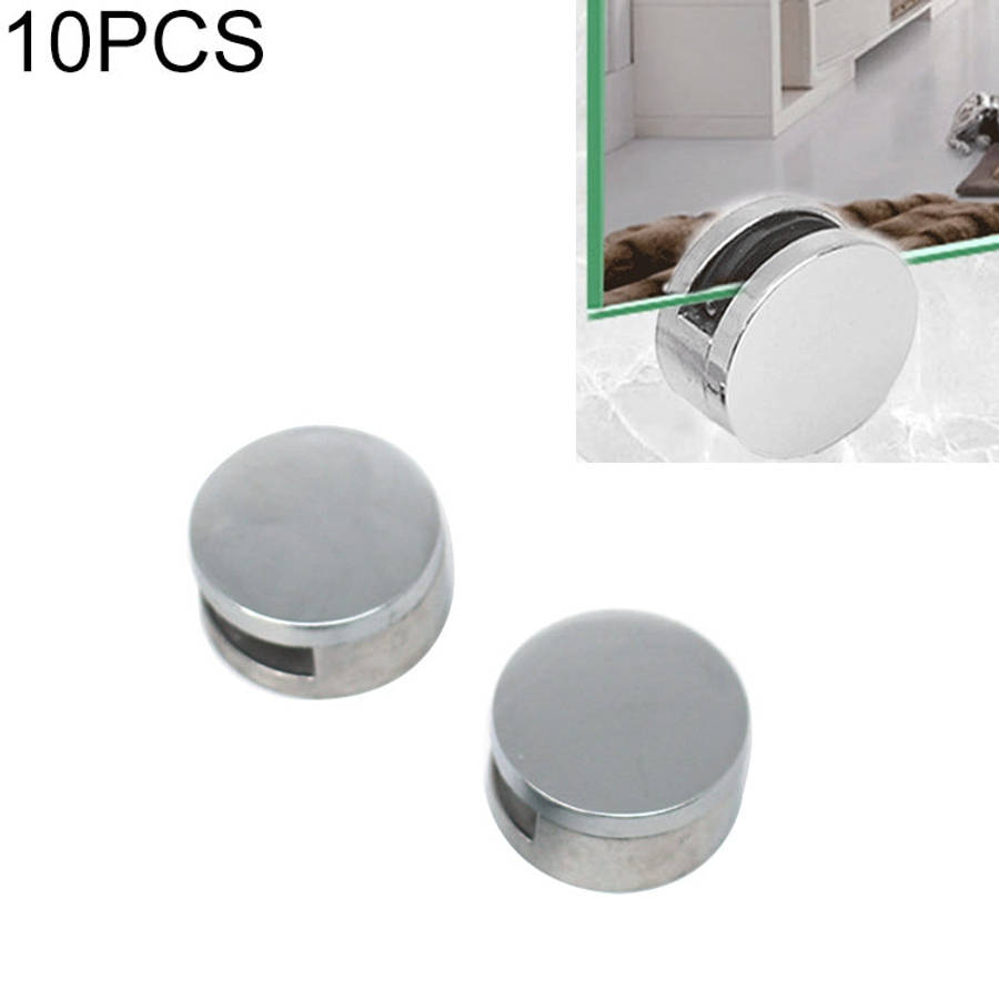 10 PCS Circular Glass Mirror Holder Buckle Fixing Accessories with Screw & Rubber Plug, Circular,...