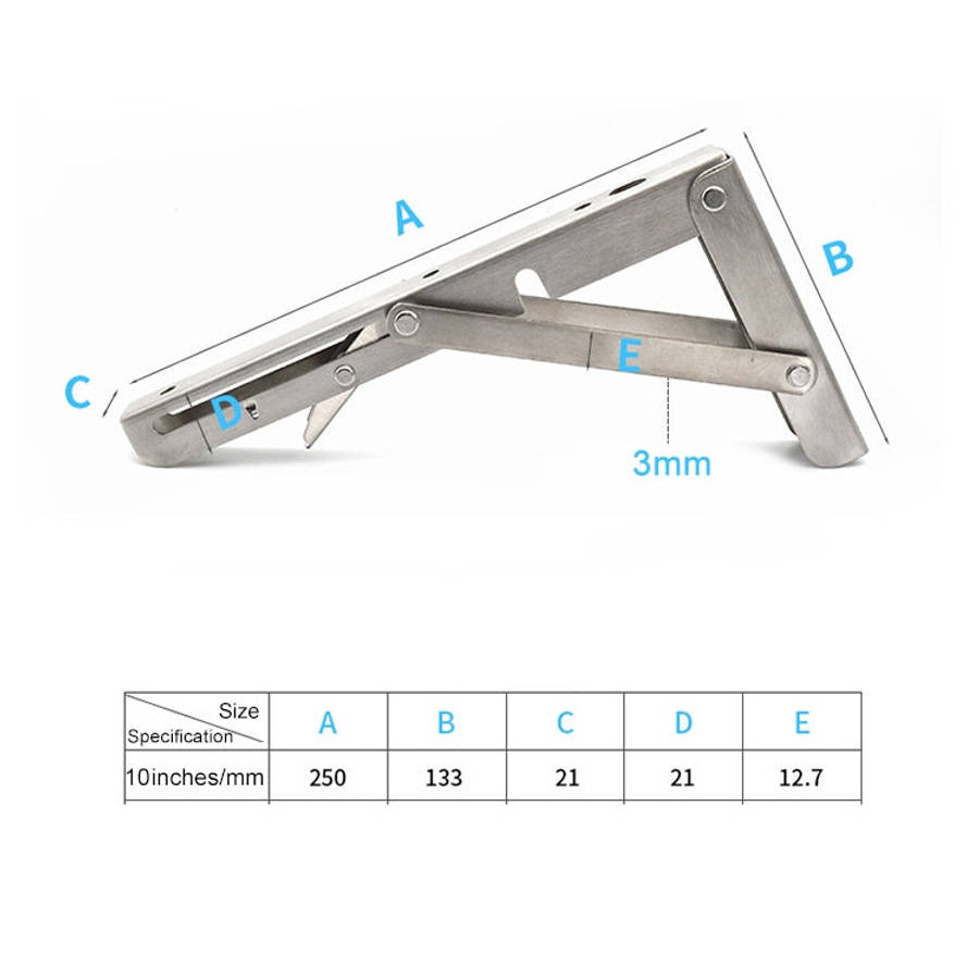 2 PCS 10 inch Billy Wall-mounted Foldable Stainless Steel Spring Storage Shelf for Dining Table, ...