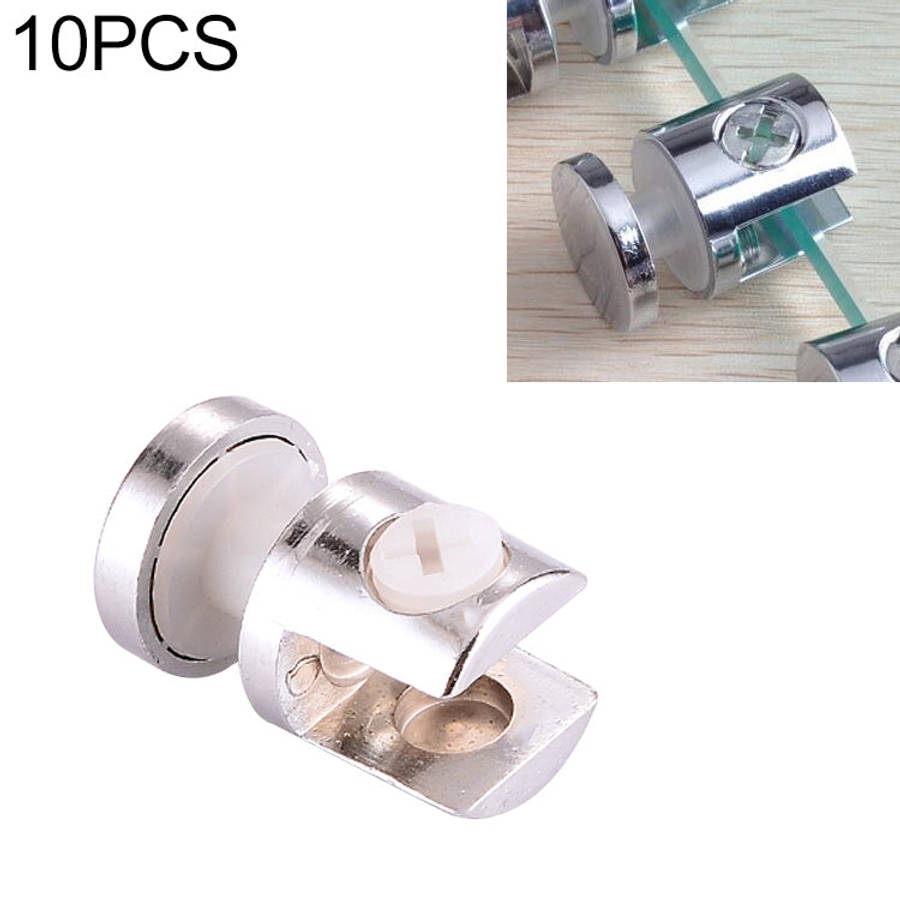10 PCS Zinc Alloy Bright Fixed Bracket Connection 8mm Cylindrical Glass Fixing Clamp with Base, 8...