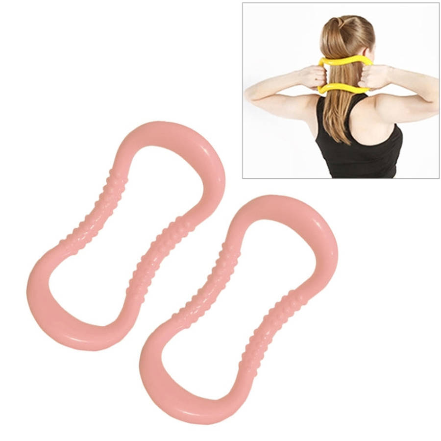 2 PCS PP Double Massage Point Yoga Circle Fascia Stretching Ring Pilates Resistance Ring, Light Pink