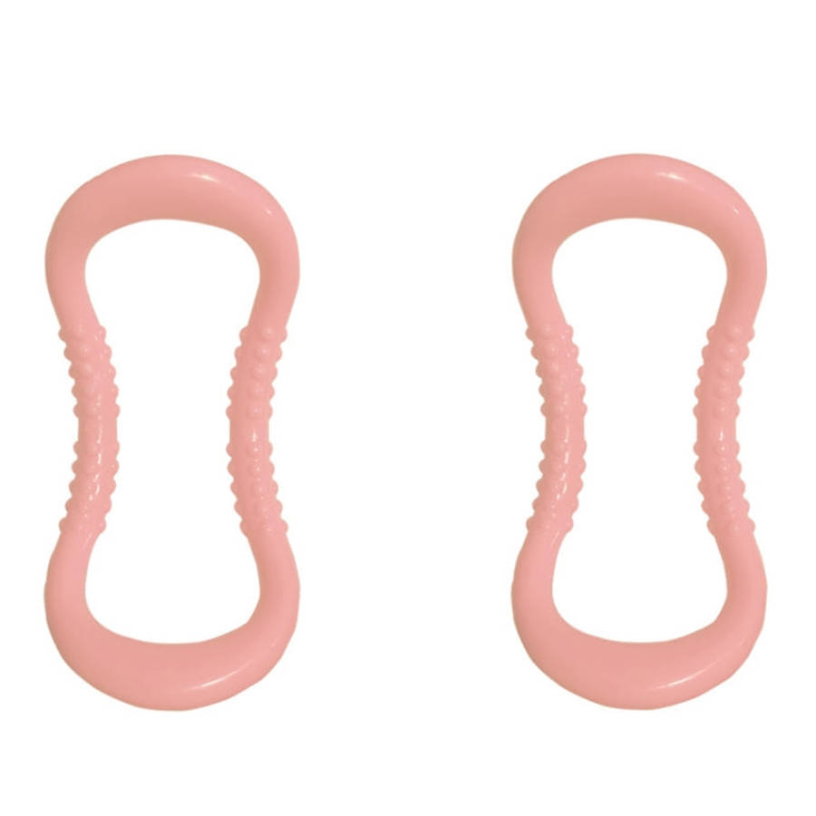 2 PCS PP Double Massage Point Yoga Circle Fascia Stretching Ring Pilates Resistance Ring, Light Pink