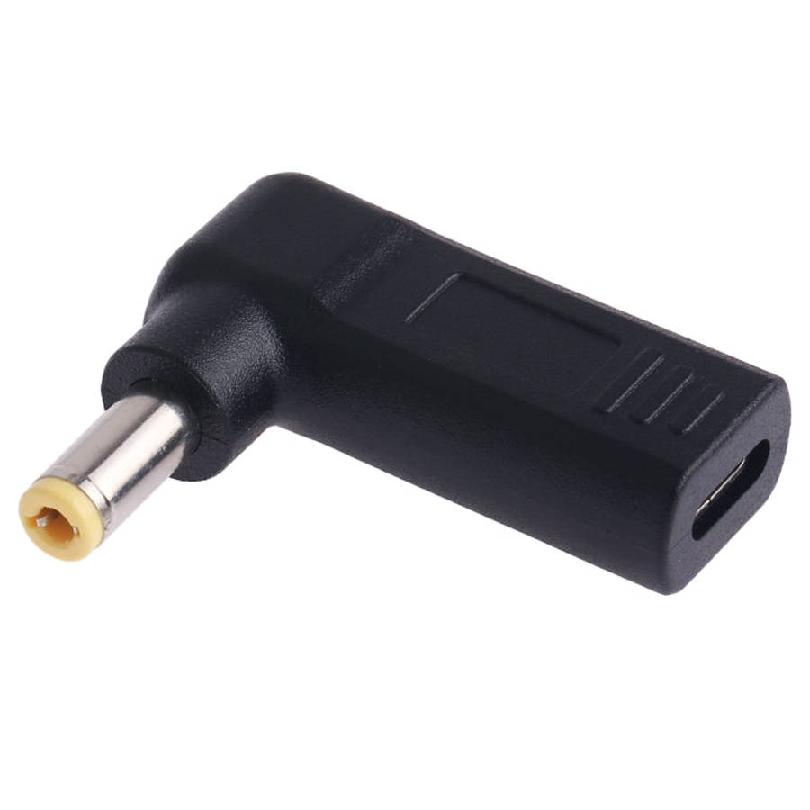USB-C / Type-C Female to 5.5 x 2.5mm Male Plug Elbow Adapter Connector, 5.5 x 2.5mm Elbow