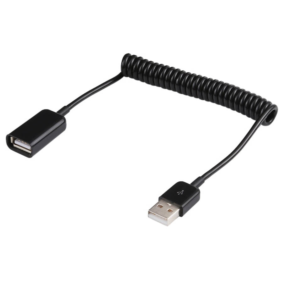 1m USB-A Male to USB-A Female Spring Coiled Cable, AM to AF, Length: 1.0m