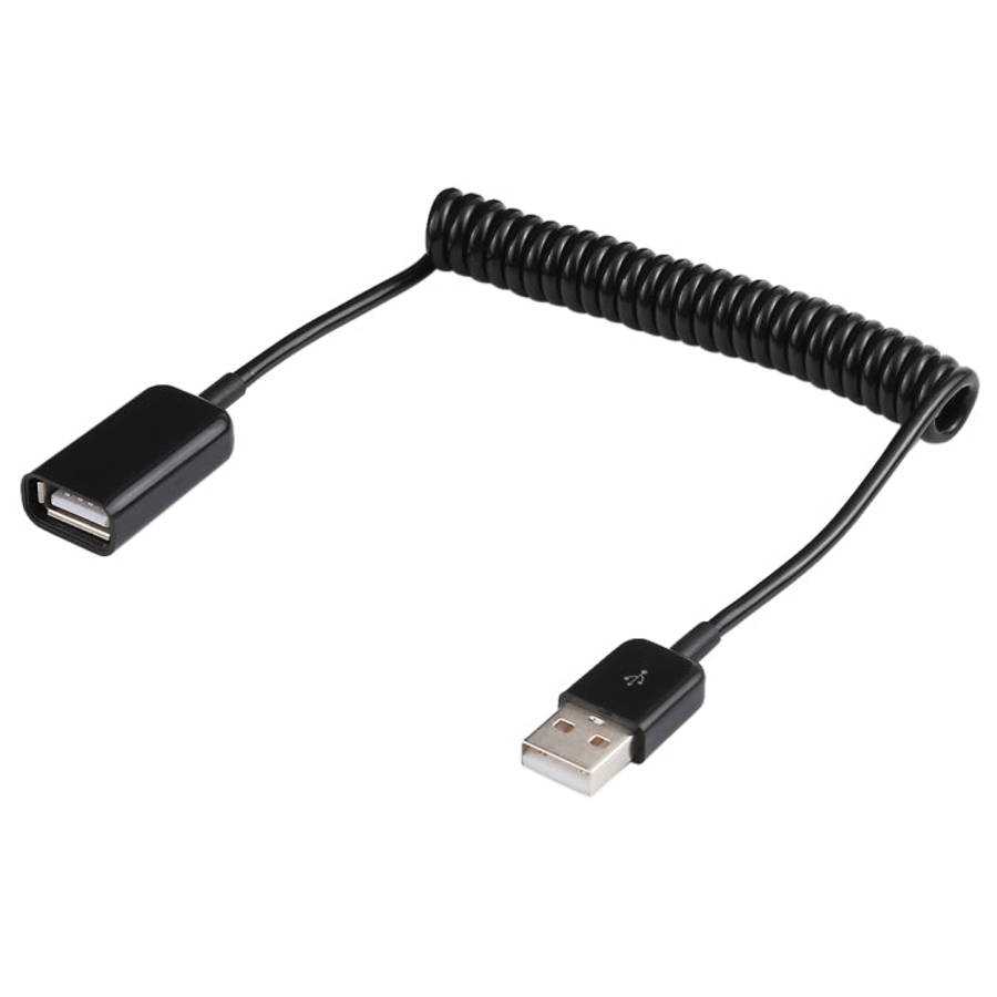 1m USB-A Male to USB-A Female Spring Coiled Cable, AM to AF, Length: 1.0m