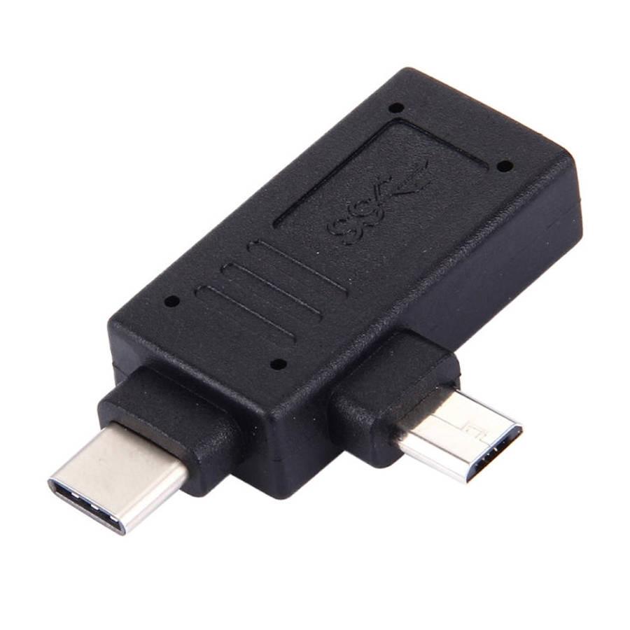 USB-C / Type-C Male + Micro USB Male to USB 3.0 Female Adapter, USB 3.0