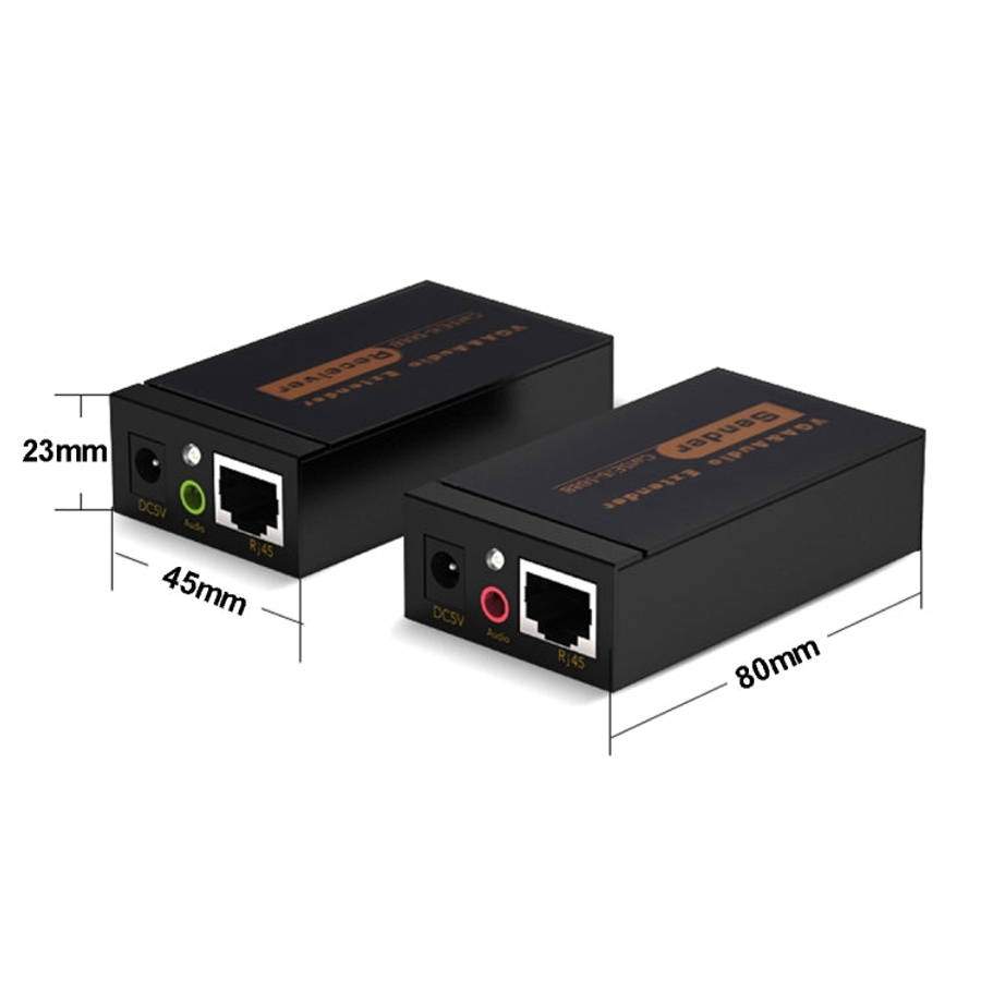 VGA & Audio Extender 1920x1440 HD 100m Cat5e / 6-568B Network Cable Sender Receiver Adapter, Tran...