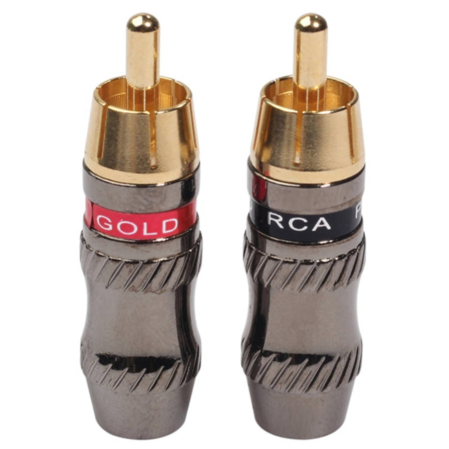 REXLIS TR026 2 PCS RCA Male Plug Audio Jack Gold Plated Adapter for DIY Audio Cable & Video cable...