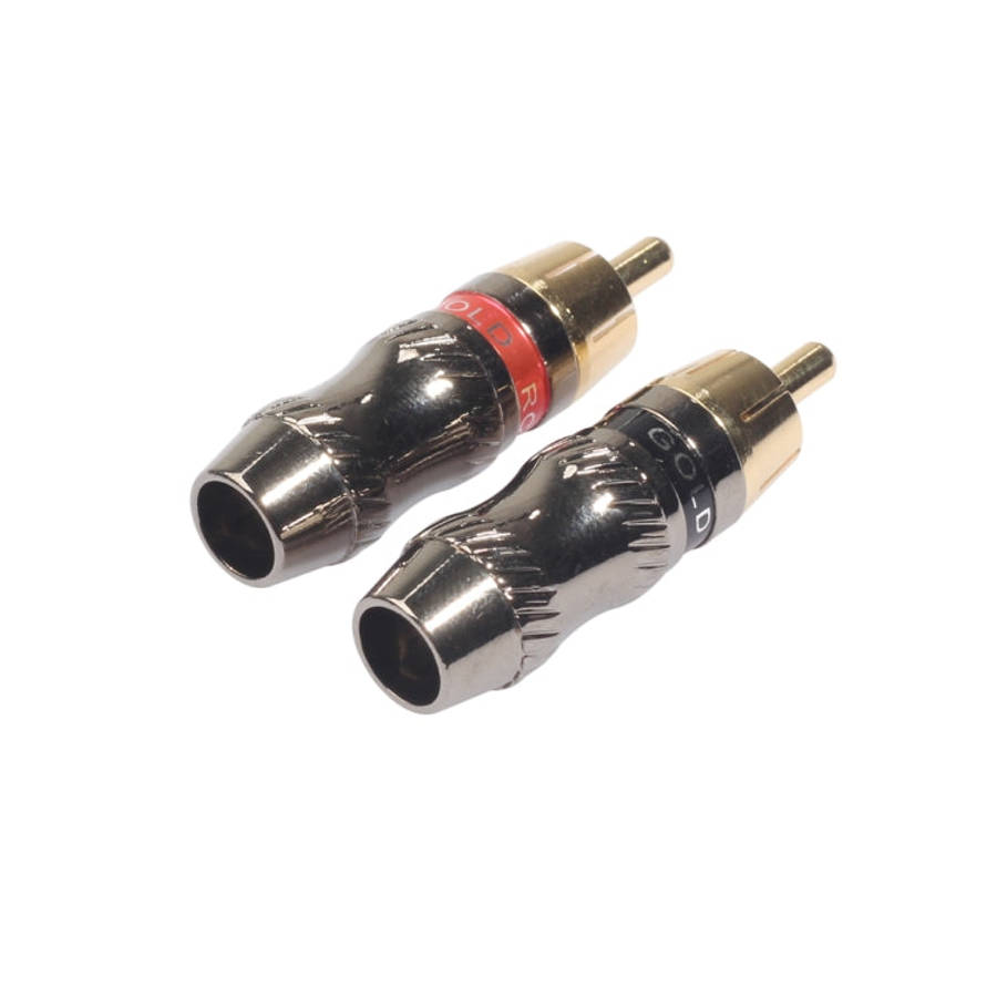 REXLIS TR026 2 PCS RCA Male Plug Audio Jack Gold Plated Adapter for DIY Audio Cable & Video cable...