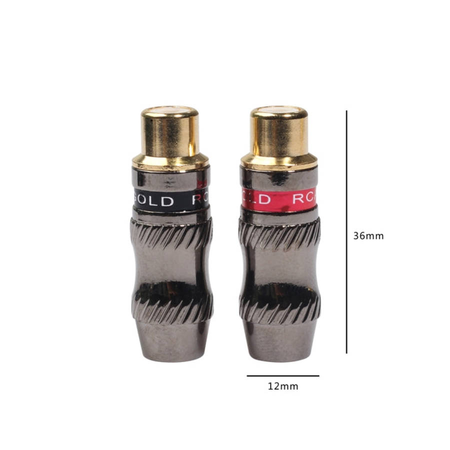 REXLIS TR026-1 2 PCS RCA Female Plug Audio Jack Gold Plated Adapter for DIY Audio Cable & Video c...