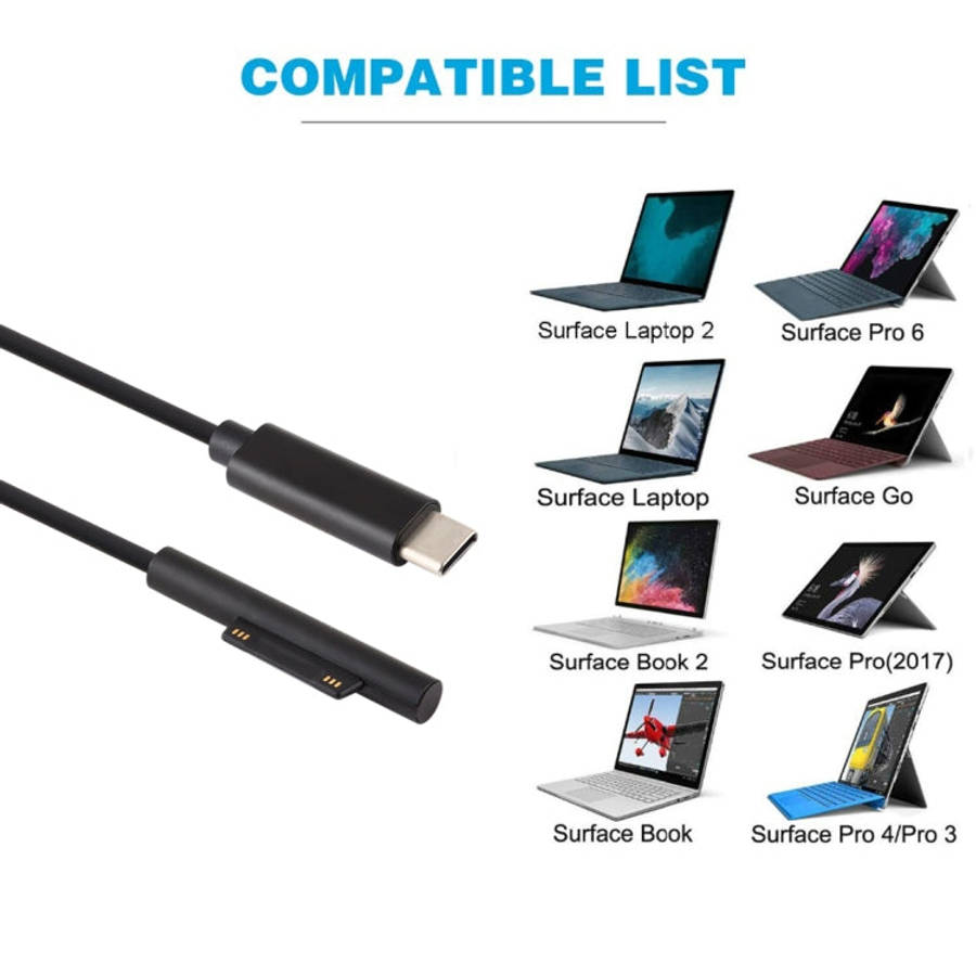 USB-C / Type-C to 6 Pin Magnetic Male Laptop Power Charging Cable for Microsoft Surface Pro 7 / 6...