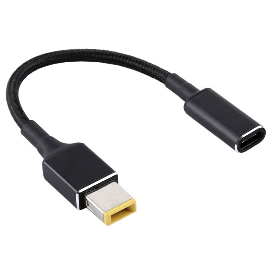 PD 100W 18.5-20V Big Square to USB-C / Type-C Nylon Braid Cable for Lenovo Laptop Notebook, Lengt...