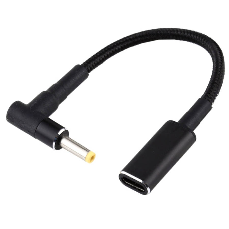 4.0 x 1.7mm Elbow to USB-C / Type-C Adapter Nylon Braid Cable