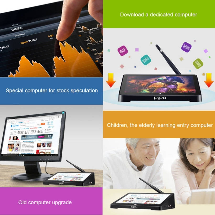 PiPo X8 Pro TV Box Style Mini PC, 4GB + 64GB, 7 inch Windows 10, Intel Celeron J4105 Quad Core, U...