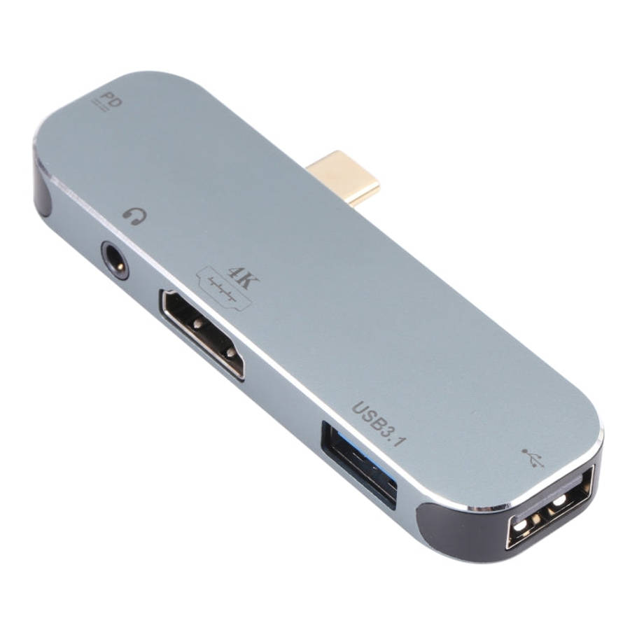 5 in 1 USB-C / Type-C Male to PD USB-C / Type-C Charging + 3.5mm AUX + 4K HDMI + USB 3.1 + USB Fe...