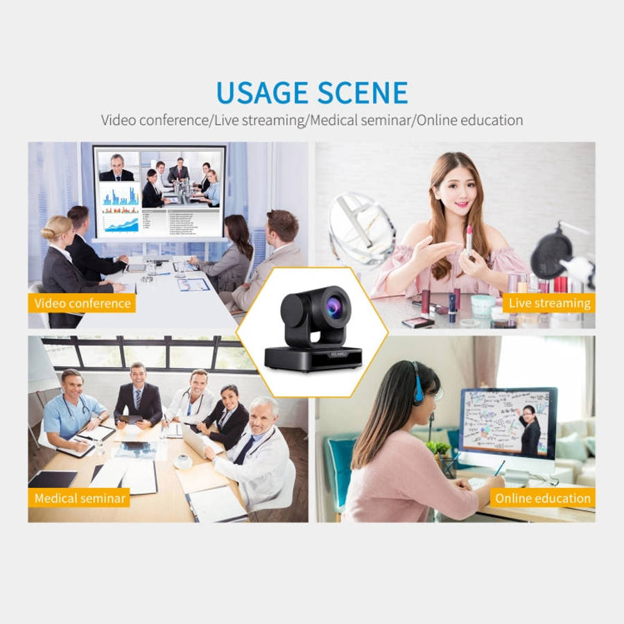 FEELWORLD USB10X 10X Optical Zoom 1080P USB PTZ Video Conference Camera, EU and US Plug, USB10X