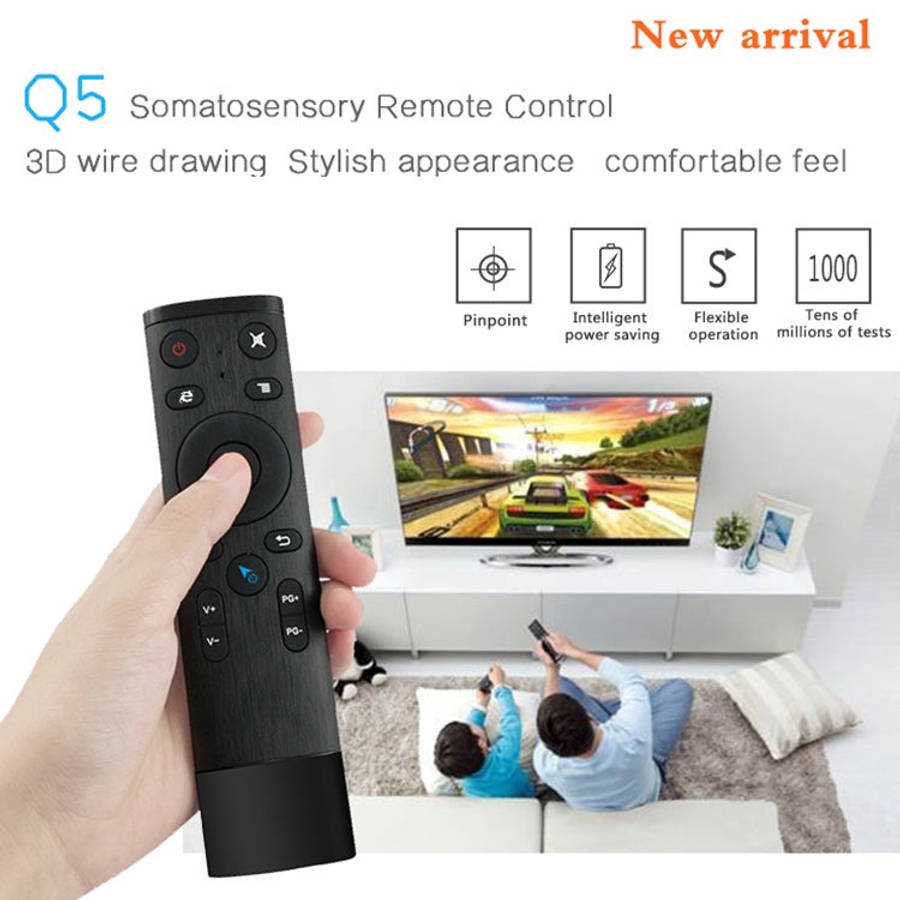 Q5 Gyroscope + Voice Foreign Version USB 2.4G Wireless Voice Flying Mouse Remote Control, Support...